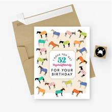 Load image into Gallery viewer, Hunt Seat Paper Co Greeting Card - 52 Thoroughbreds Birthday Card
