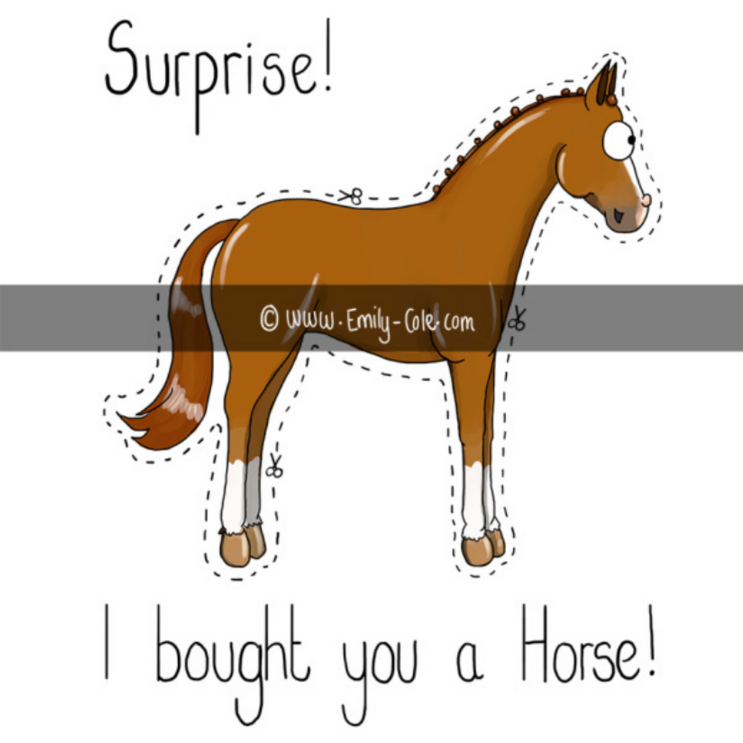 Emily Cole Greeting Cards - Surprise Horse