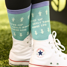 Load image into Gallery viewer, Dreamers &amp; Schemers Knit Socks - Golden Rules in Light Blue
