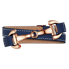 Load image into Gallery viewer, Dimacci Alba Double Wrap Bracelet - Navy / Rose Gold
