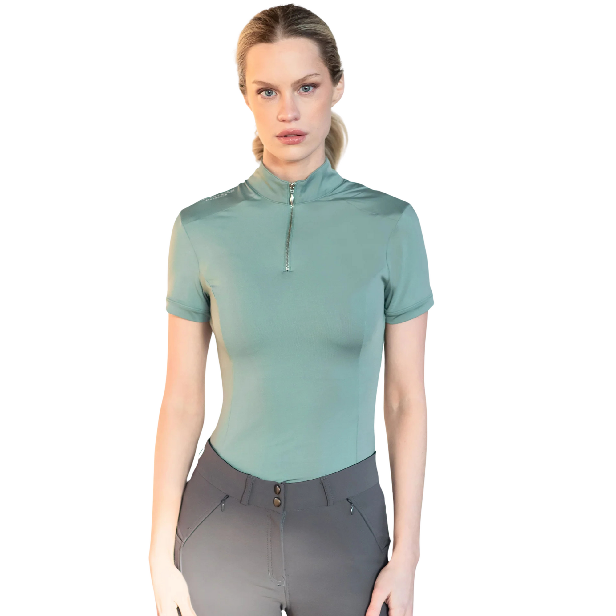 Equestrian Stockholm UV Protection Short Sleeve Top - Mint Green