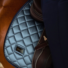 Load image into Gallery viewer, Equestrian Stockholm Jump Saddle Pad - Metallic Blue
