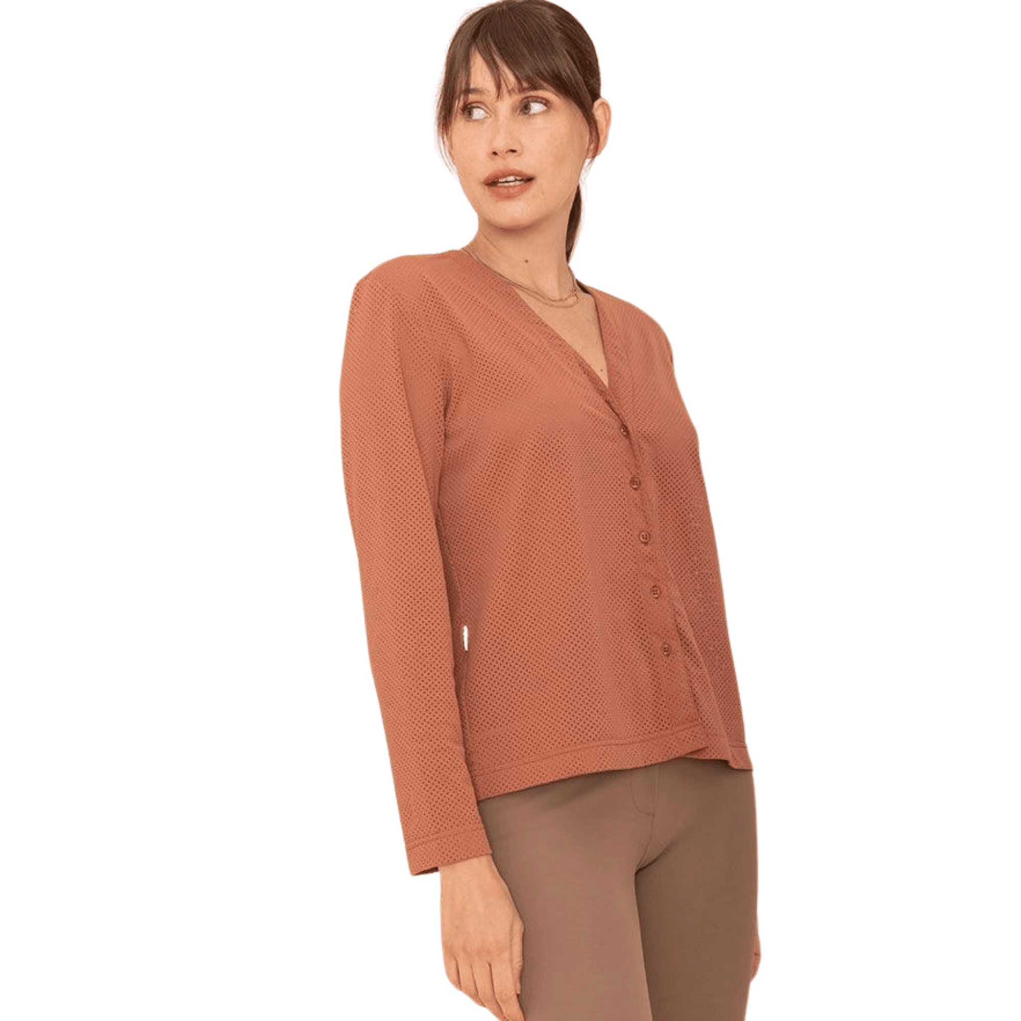 Dada Sport Arqana Perforated Shirt - Cedar Wood