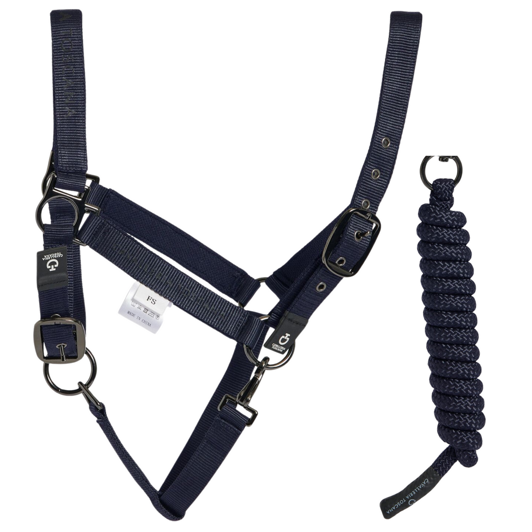 Cavalleria Toscana Headcollar & Leadrope Set - Navy