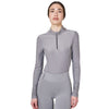 Equestro Technical Rhinestone Long Sleeve Shirt - Frost Grey