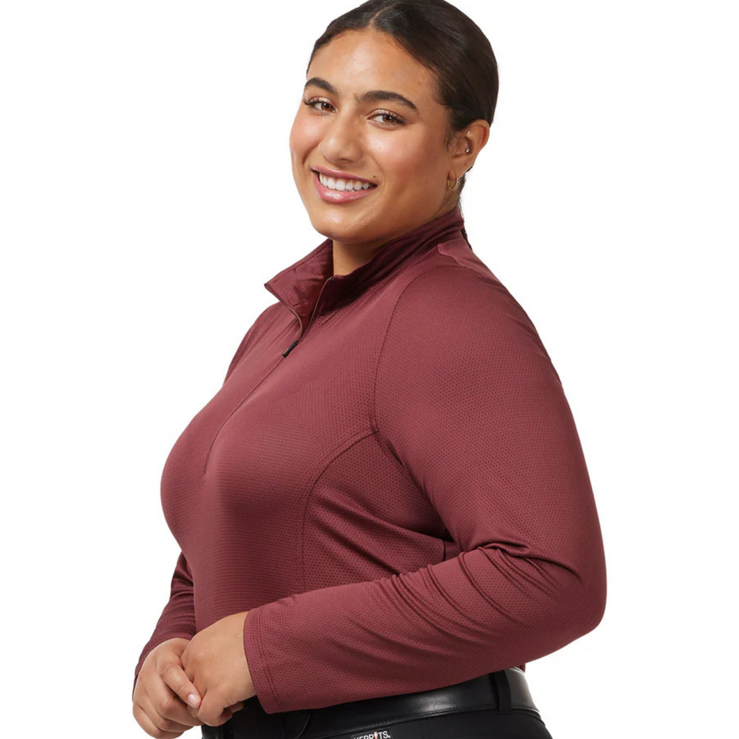 Kerrits Ice Fil Lite Long Sleeve Shirt - Burgundy