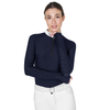 Equestro Perforated Long Sleeve Shirt - Navy