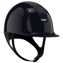 Load image into Gallery viewer, Samshield 2.0 Shadowglossy Helmet - Navy Swarovski Ocean Depth Top, Crystal Fabric Blazon
