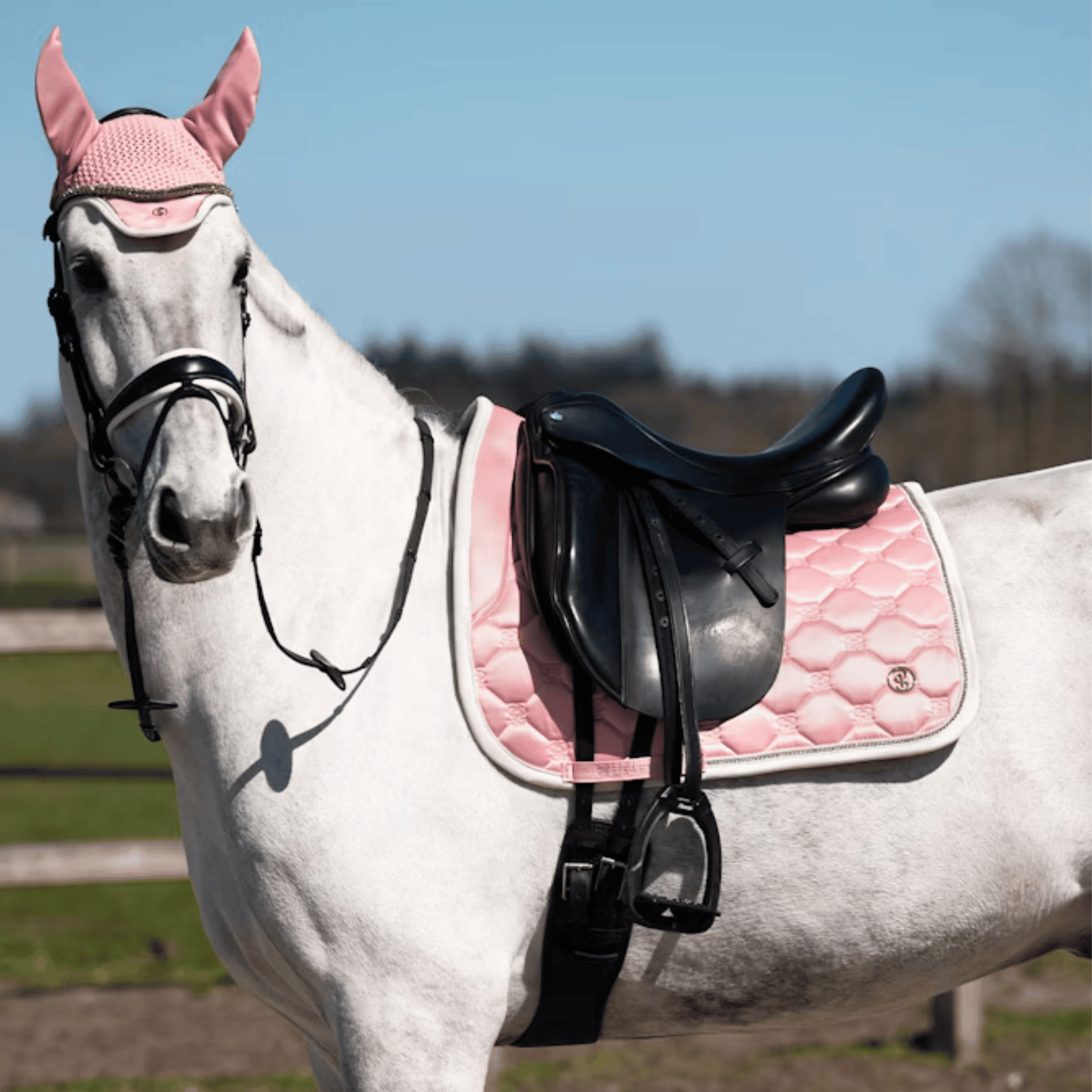 PS of Sweden Vintage Monogram Dressage Pad - Hortensia Pink