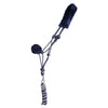 QHP Rope Faux Sheepskin Headcollar & Leadrope Set - Navy/Cream