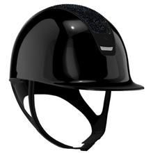 Load image into Gallery viewer, Samshield 2.0 Shadowglossy Helmet - Black Swarovski Summer Night Top, Crystal Fabric Blazon
