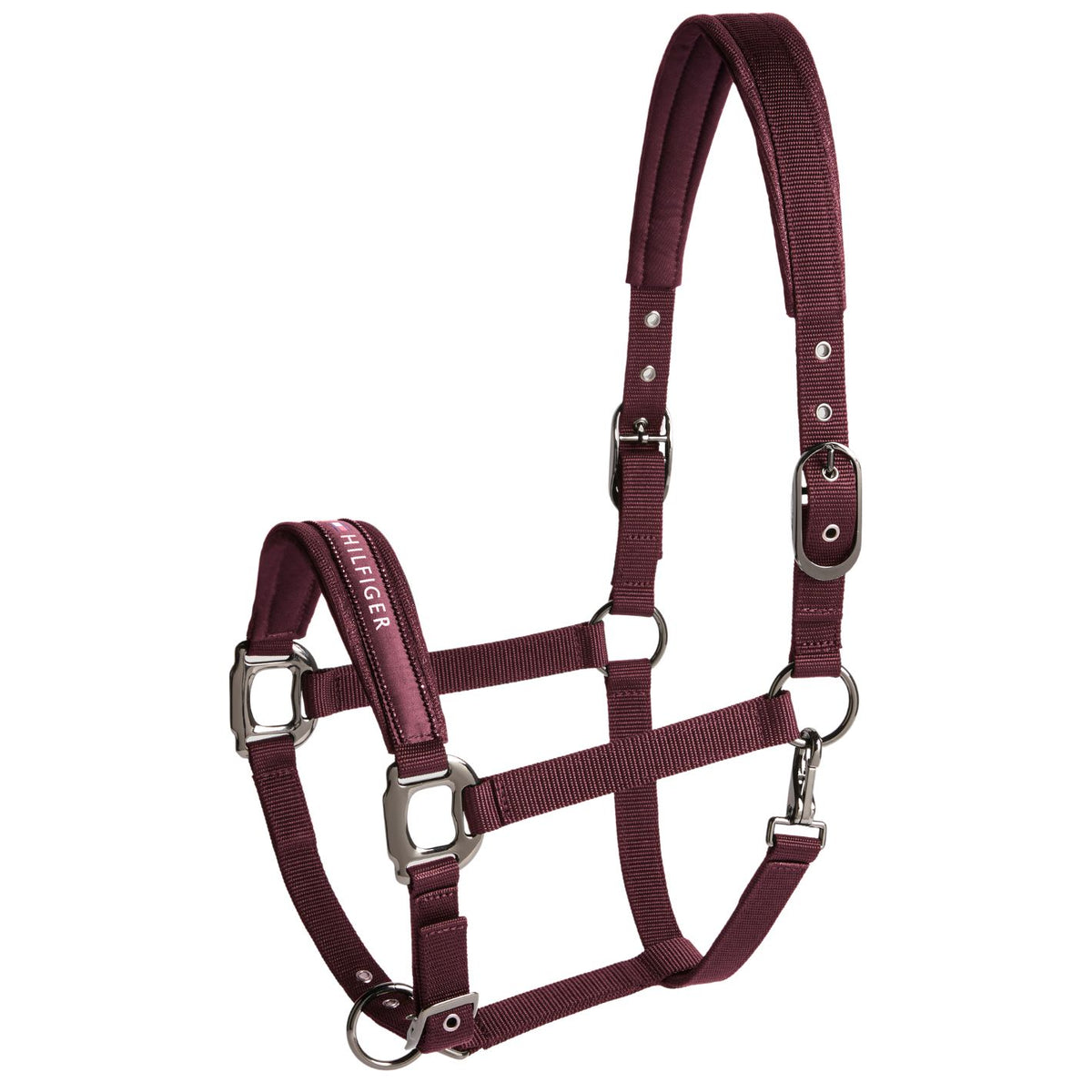 Tommy Hilfiger Yale Shine Headcollar & Leadrope Set - Burgundy