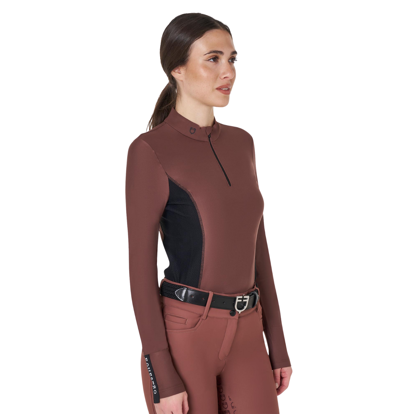 Equestro Long Sleeve Base Layer - Marron