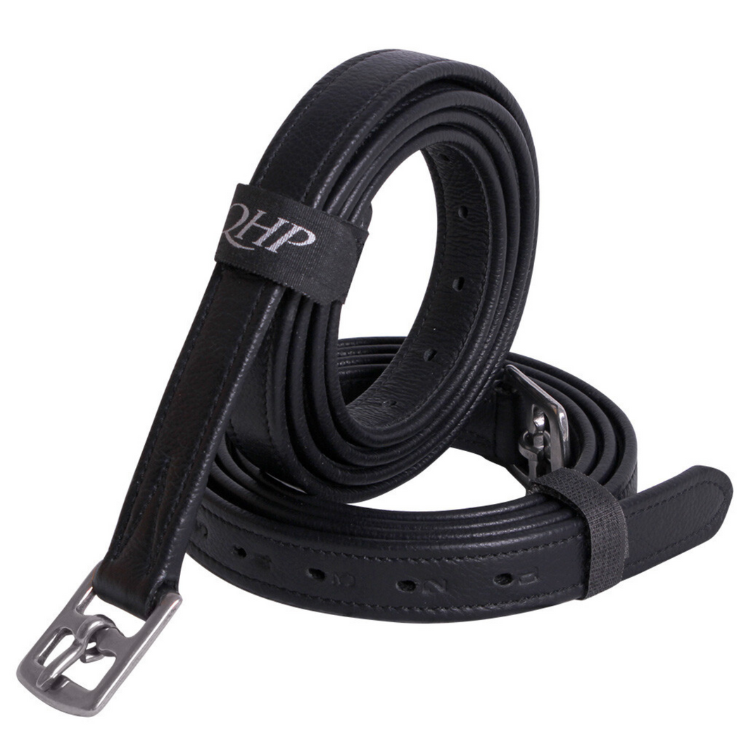 QHP Stirrup Leathers - Black