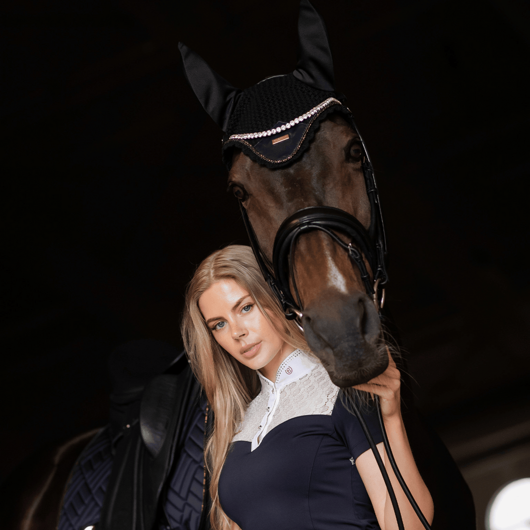 Equestrian Stockholm Ear Bonnet - Dark Ocean