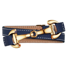 Load image into Gallery viewer, Dimacci Alba Double Wrap Bracelet - Navy / Gold
