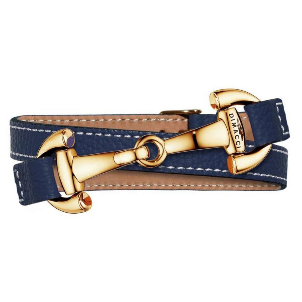 Dimacci Alba Double Wrap Bracelet - Navy / Gold