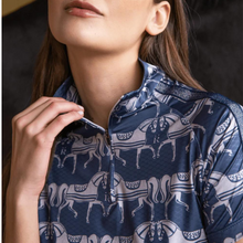 Load image into Gallery viewer, Ronner Plume Short Sleeve Steed Print - Shadow Blue
