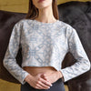 Ronner Cropped Chainlink Print T-Shirt - Powder