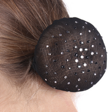 Load image into Gallery viewer, QHP Diamante Hair Net - Black/Silver
