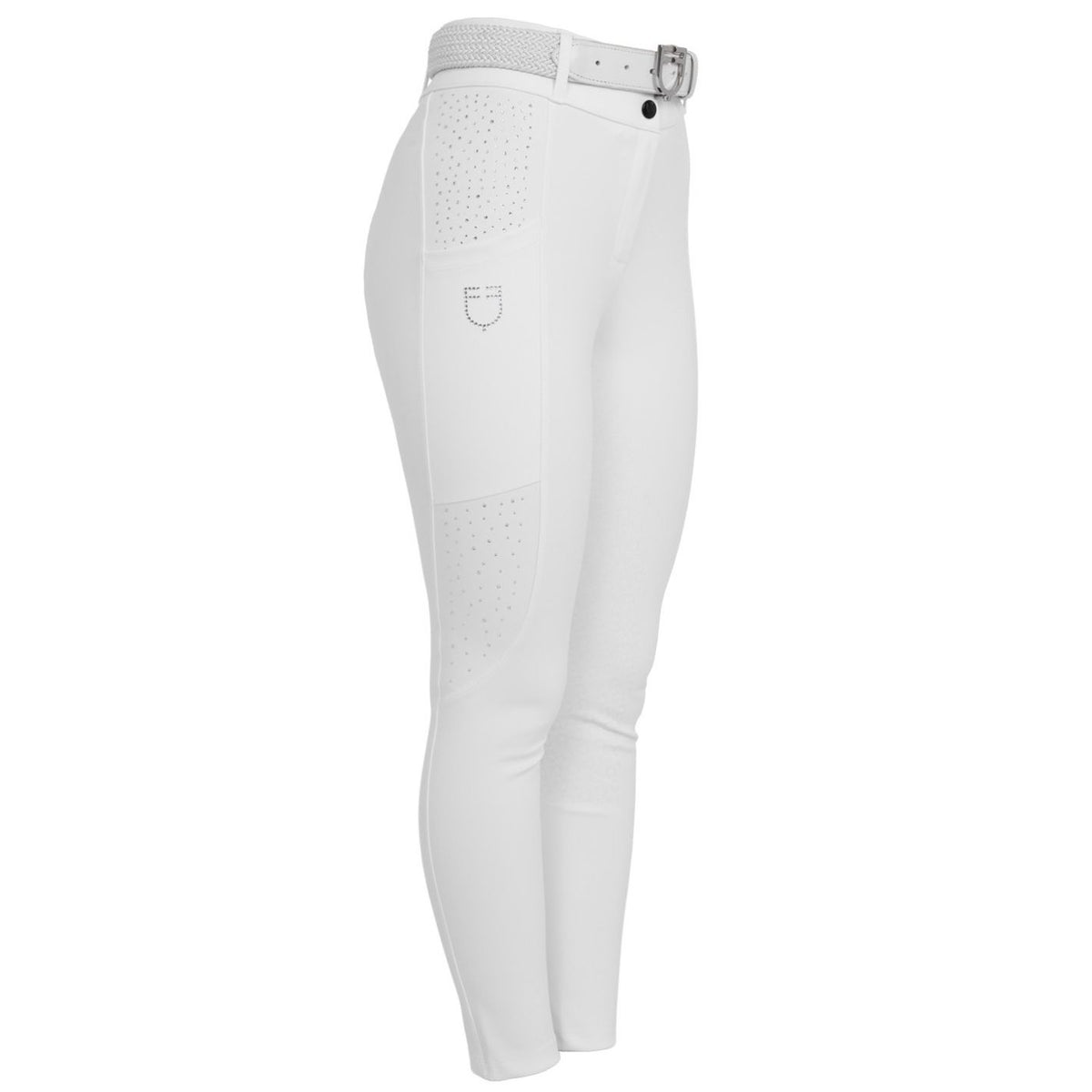 Equestro Rhinestone Breeches - White