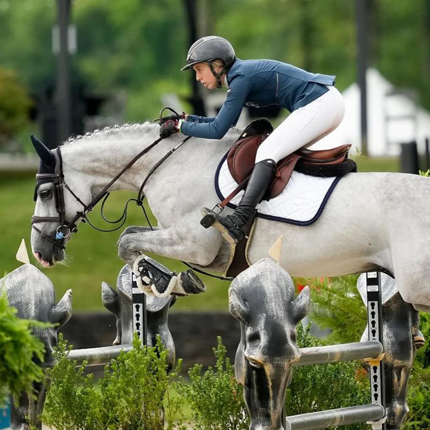 Equestrian Stockholm Jump Pad - Modern White Navy