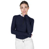 Equestro Perforated Long Sleeve Shirt - Navy