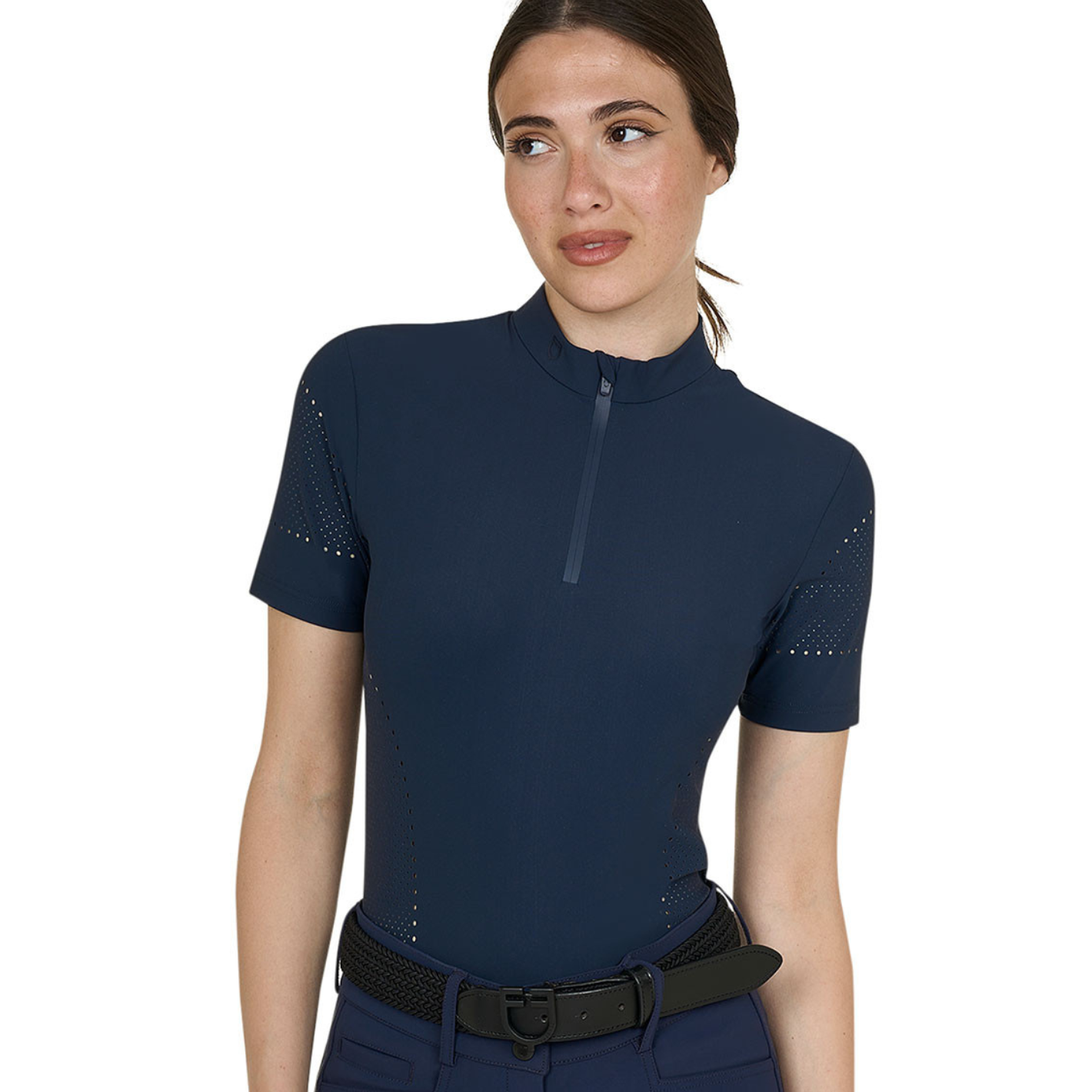 Equestro Perforated Training Shirt - Navy