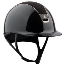 Load image into Gallery viewer, Samshield 2.0 Shadowglossy Helmet - Black Alcantara Top, Crystal Fabric Blazon
