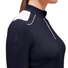 Load image into Gallery viewer, Cavalleria Toscana Long Sleeve Zip Polo - Navy
