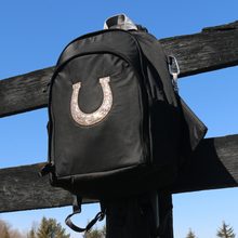 Load image into Gallery viewer, Veltri Delaire Backpack Horse Shoe - Black/Silver
