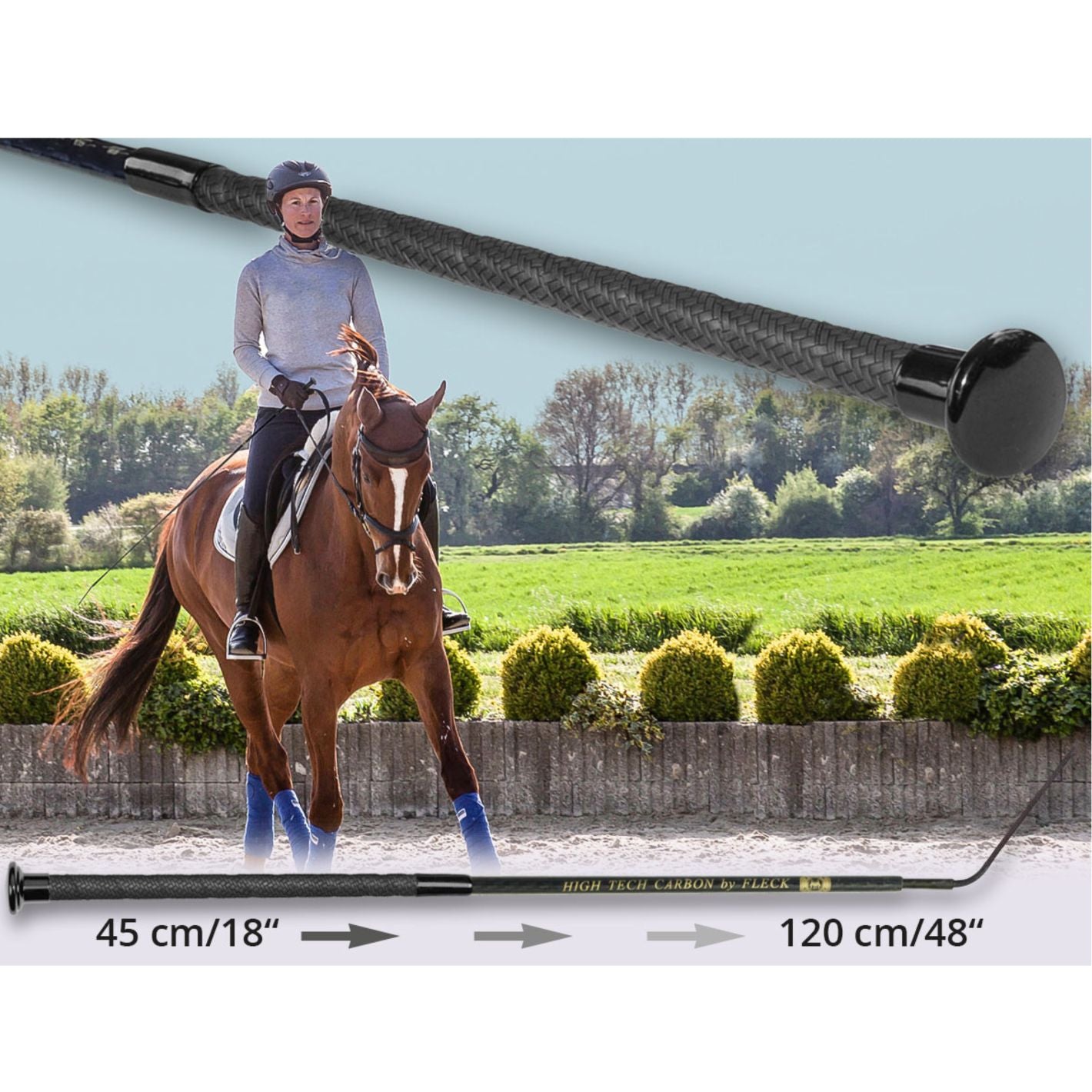 Fleck Telescopic Pocket Dressage Whip
