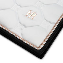 Load image into Gallery viewer, Mrs Ros Charmer Dressage Pad - White/Rose Gold
