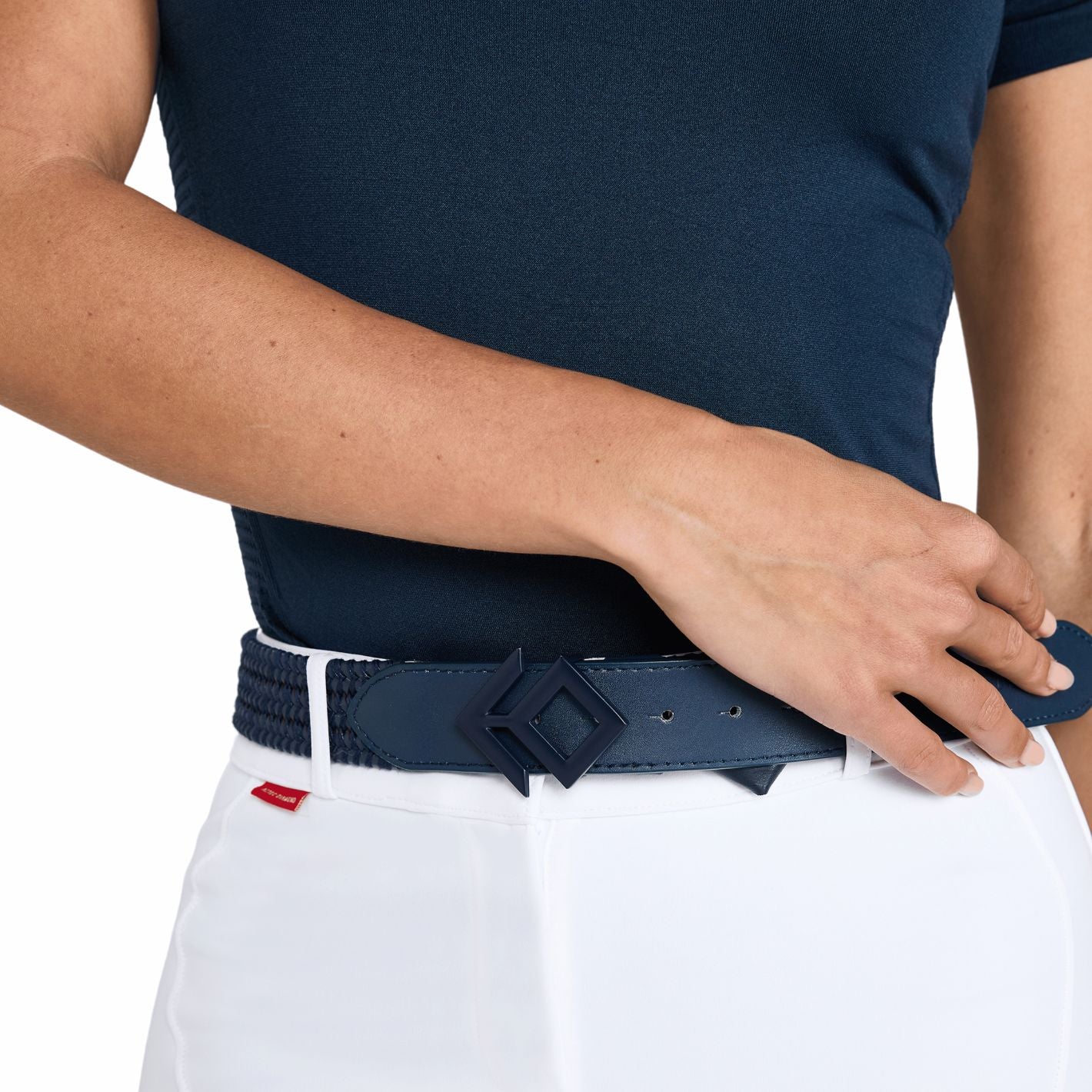 Aztec Diamond Woven Belt - Navy