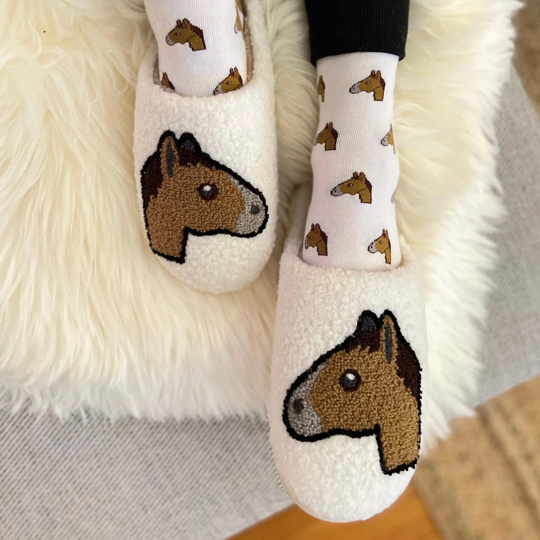 Dreamers & Schemers - Horse Emoji Slippers