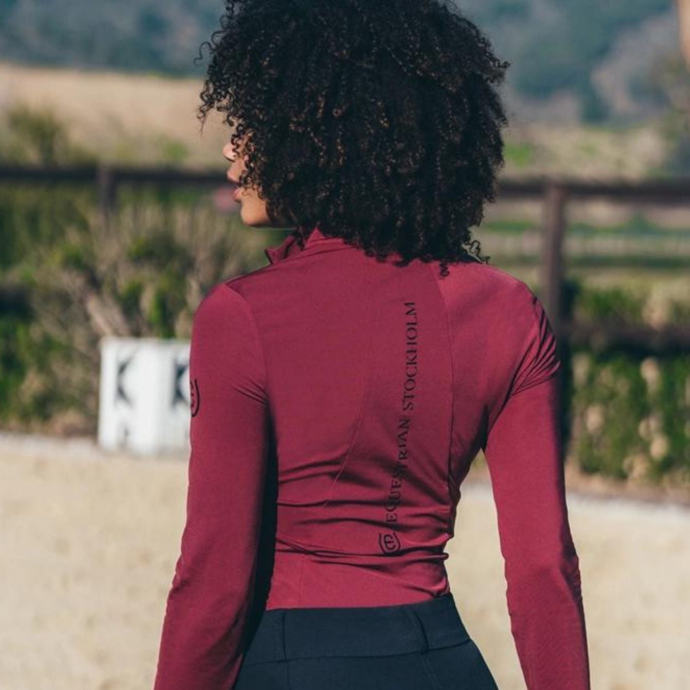 Equestrian Stockholm UV Protection Long Sleeve Top - Bordeaux