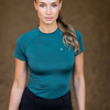 Equestrian Stockholm Dynamic Short Sleeve Base Layer Top - Teal Blue