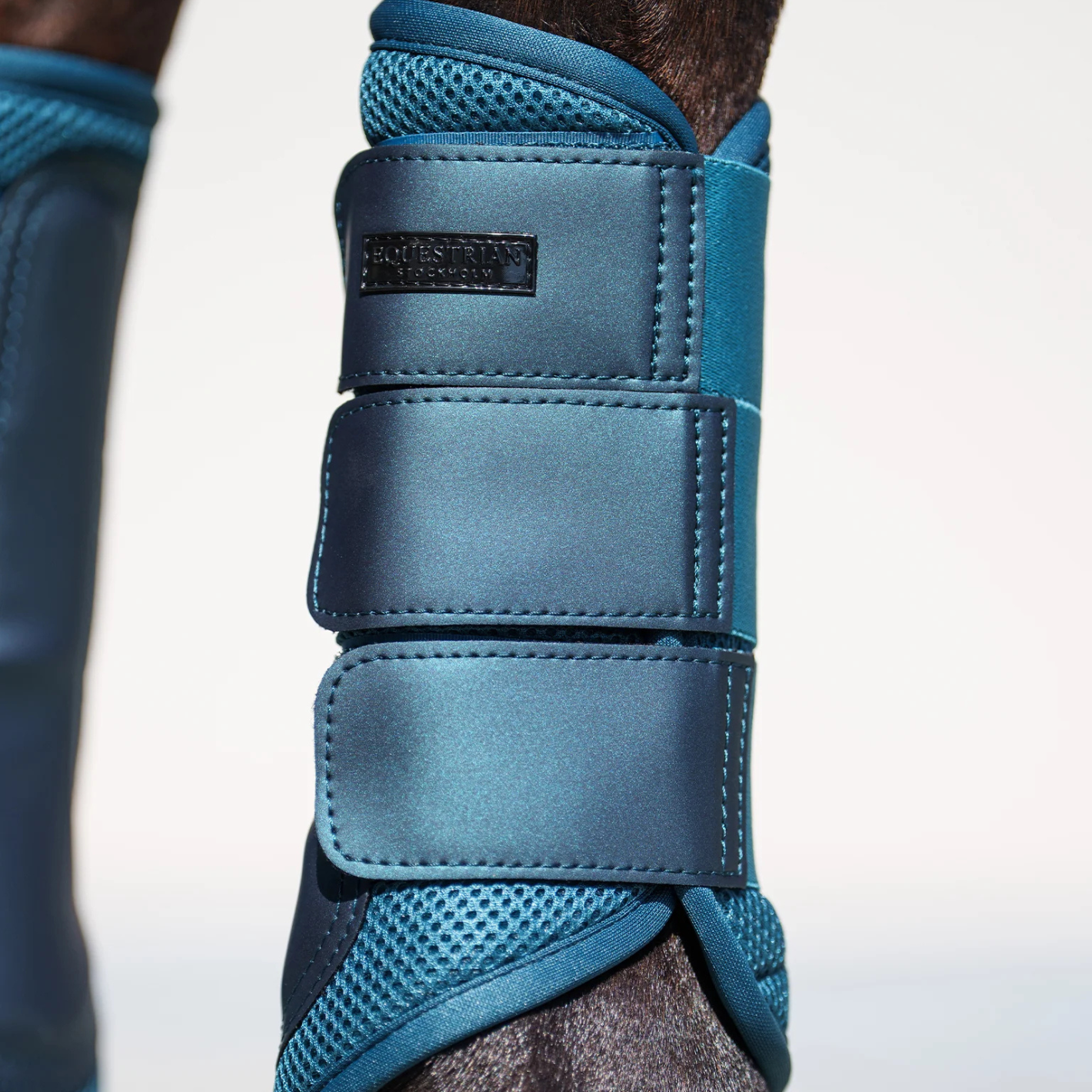 Equestrian Stockholm Classic Mesh Brushing Boots - Teal Blue