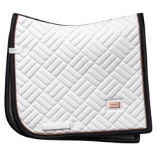 Load image into Gallery viewer, Equestrian Stockholm Dressage Saddle Pad - Modern White Dark Ocean
