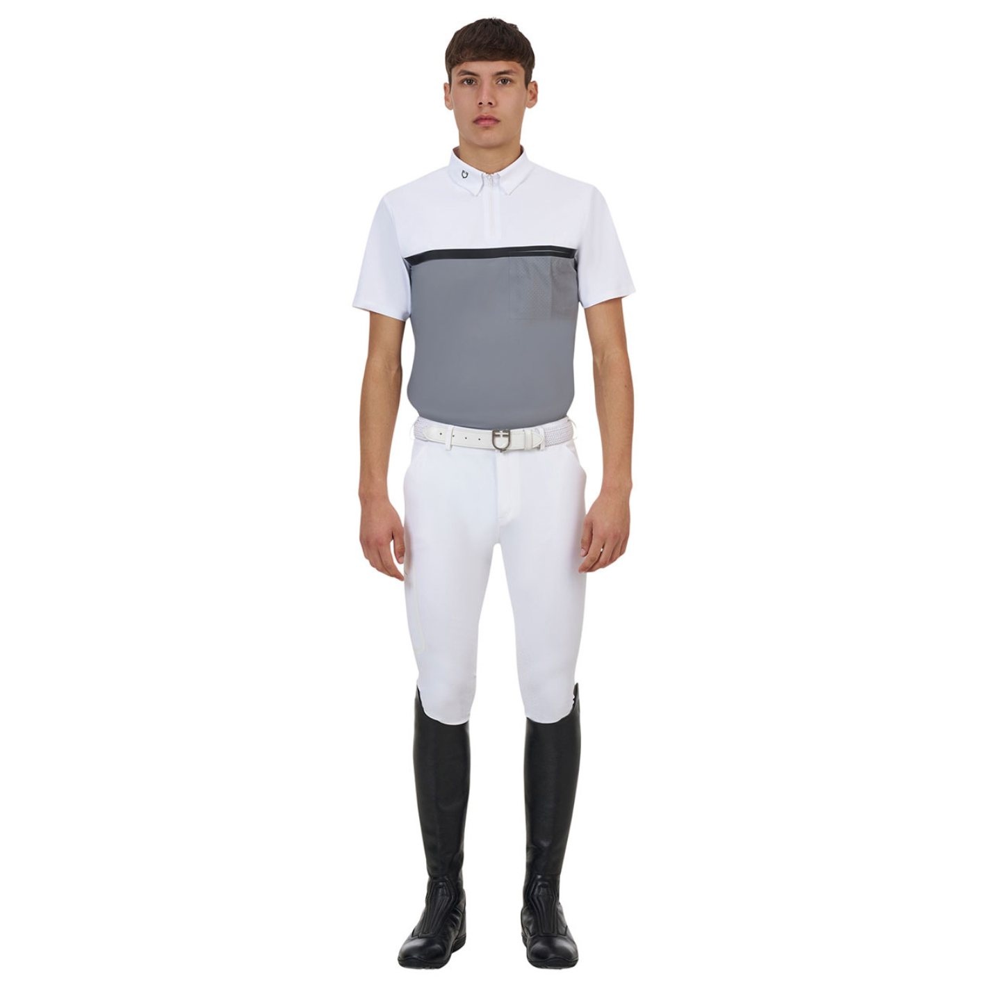 Equestro RiderTechnology Shirt - White/Grey