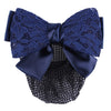 QHP Lace Hair Bow - Navy