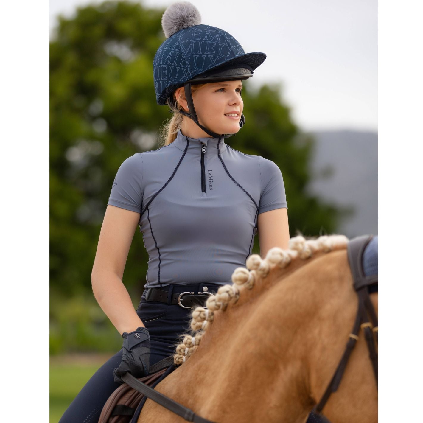 LeMieux Frieda Helmet Cover - Navy
