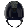 Samshield 2.0 Shadowglossy Helmet - Navy Swarovski Ocean Depth Top, Crystal Fabric Blazon