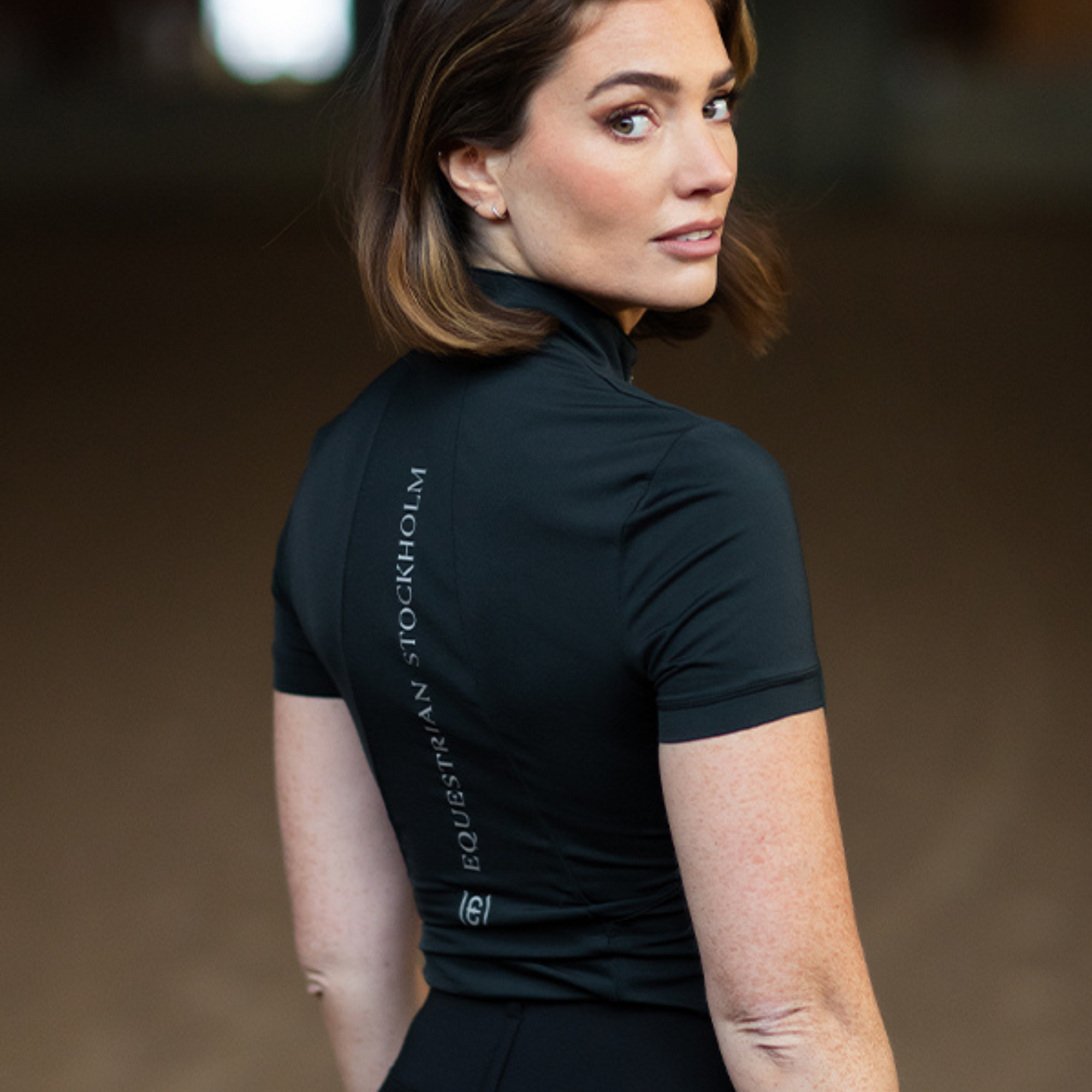 Equestrian Stockholm UV Protection Short Sleeve Top - Black Edition