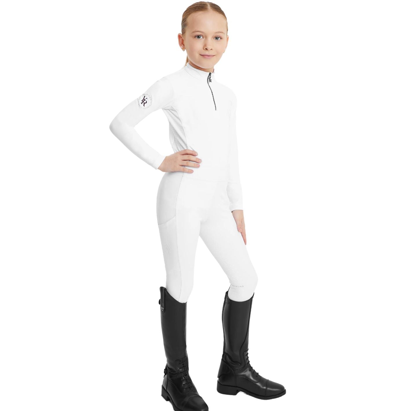 Aztec Diamond Kids Leggings - White