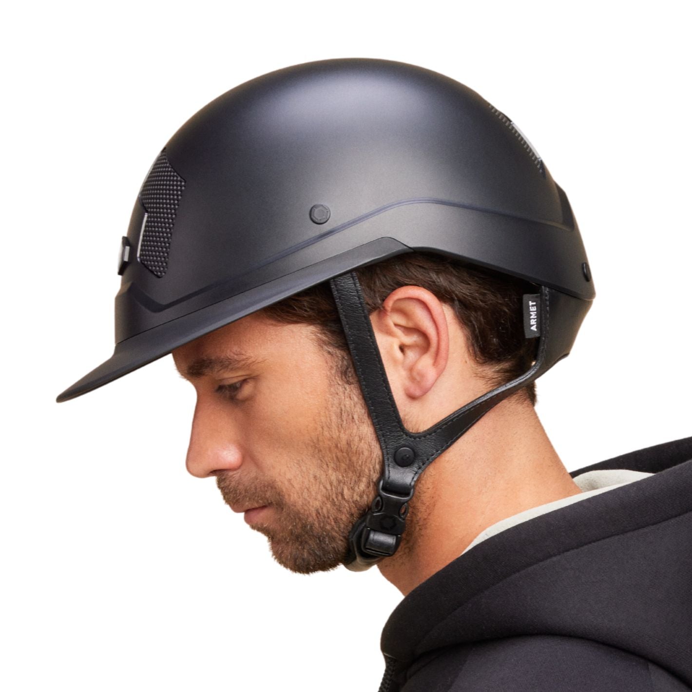 Flex-On Armet Dark Mixte Helmet - Black with Black Chinstrap