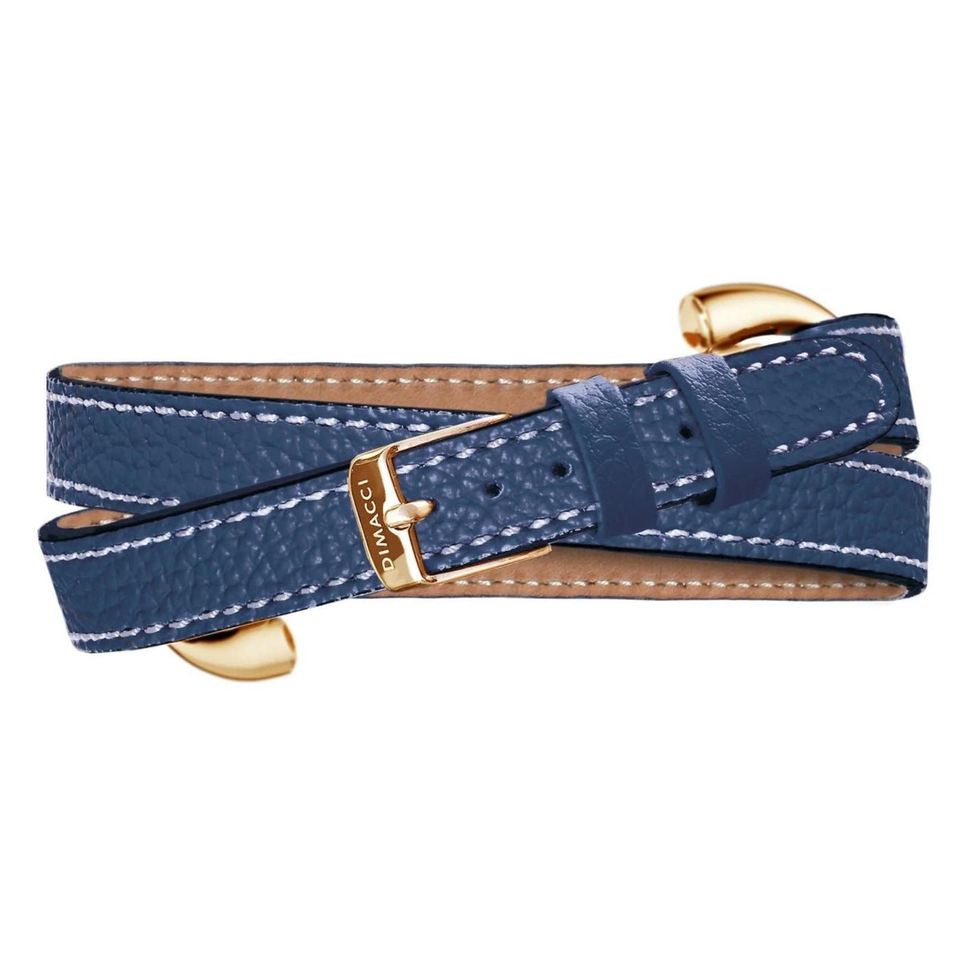Dimacci Alba Double Wrap Bracelet - Navy / Gold