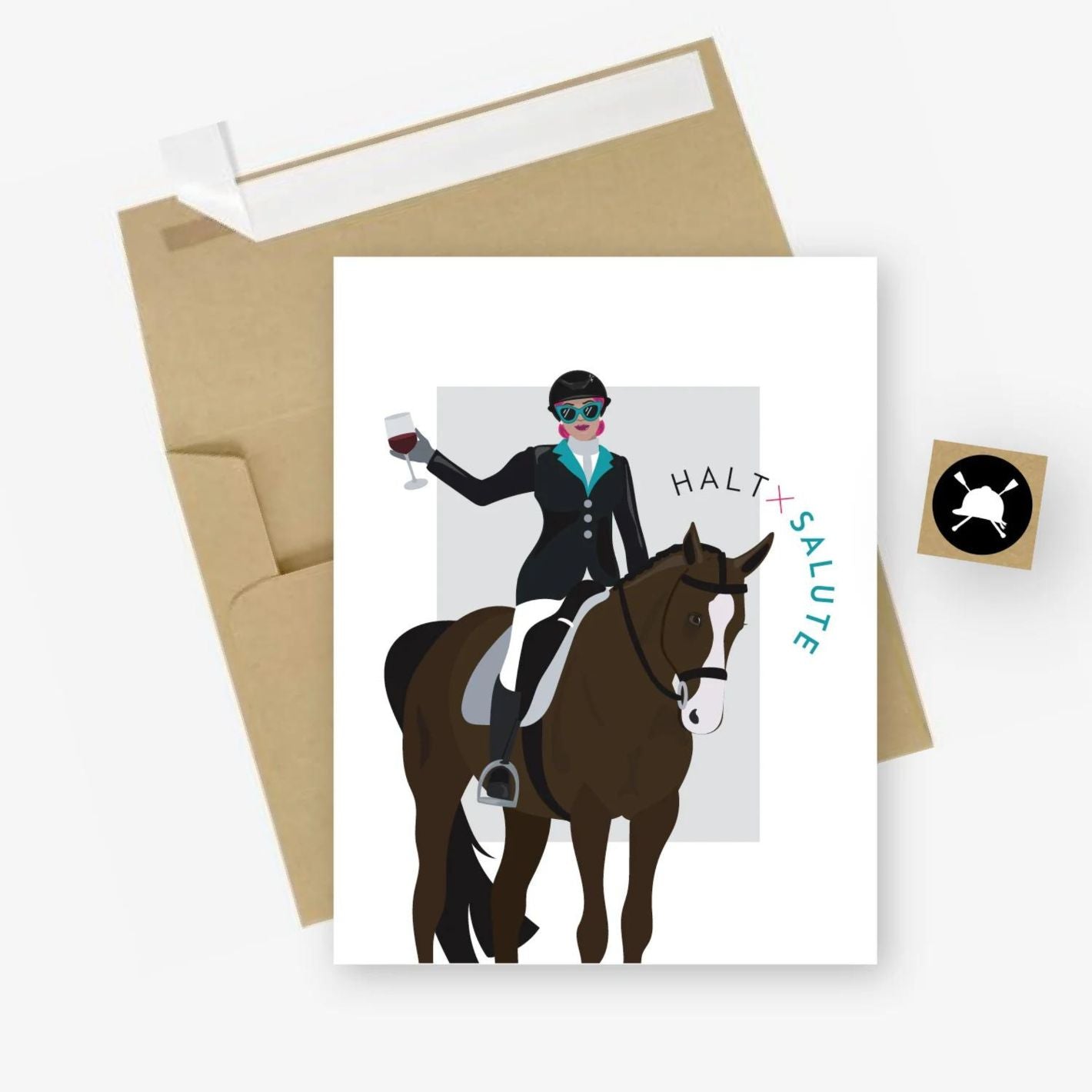 Hunt Seat Paper Co Greeting Card - Halt + Salute