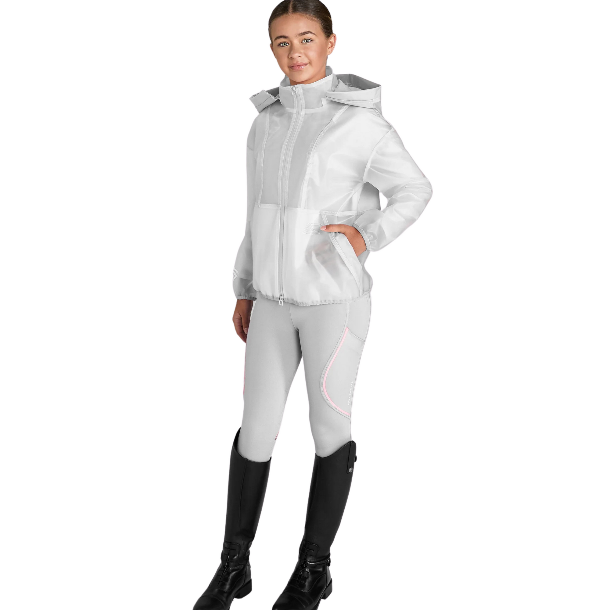 Aztec Diamond Kids Rain Jacket - Silver