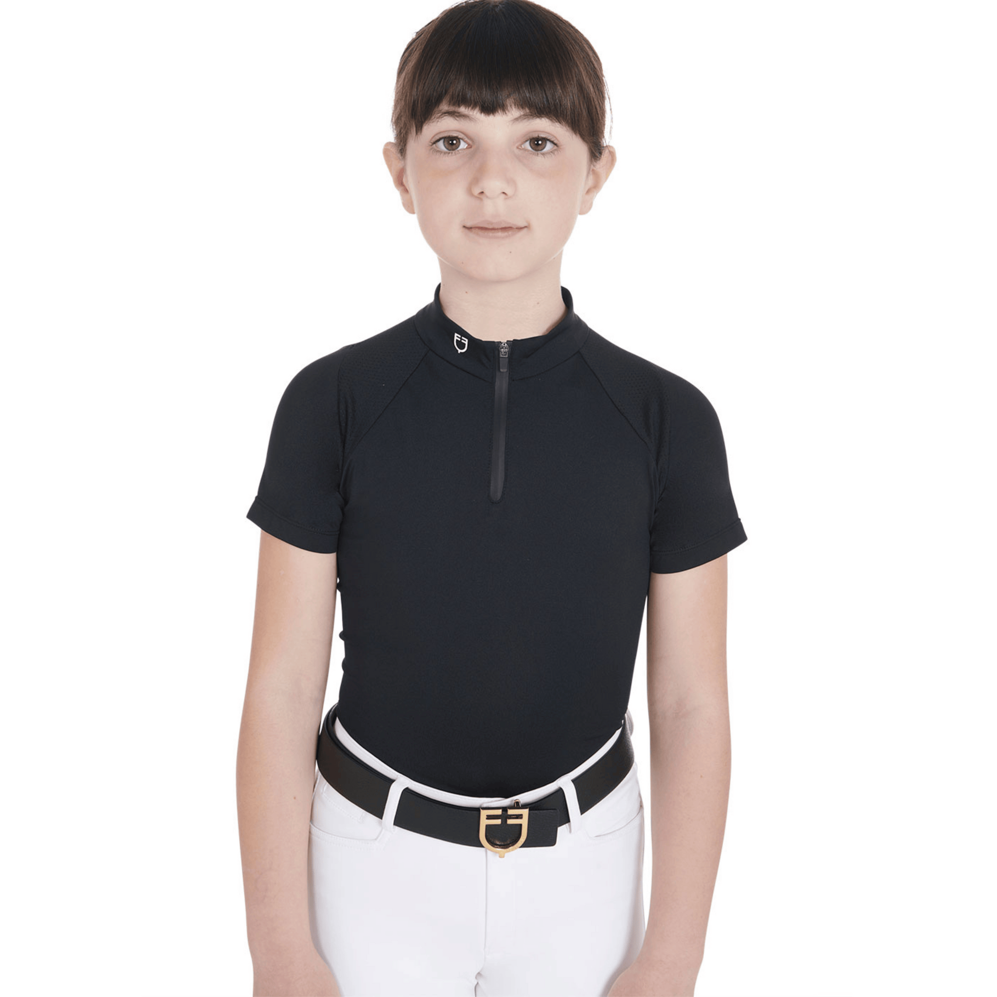 Equestro Kids Training Polo - Black